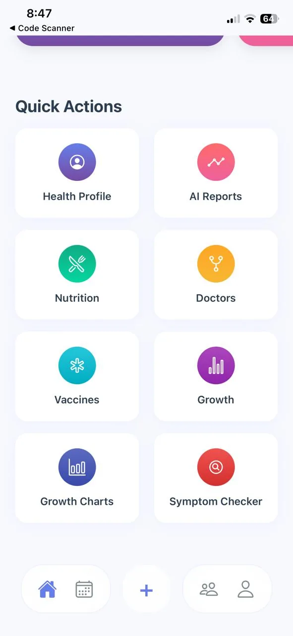 The Sanrakshya parent app: everything recorded about one child, on one screen.