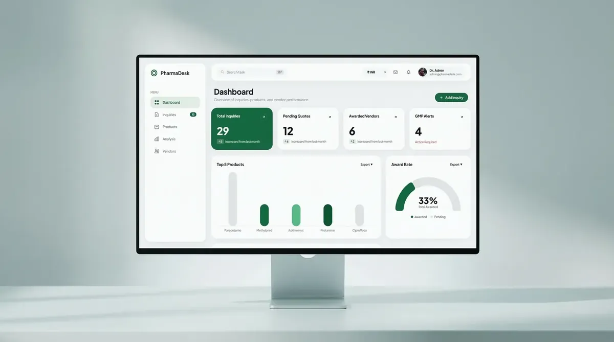 A doctor's dashboard for patient lifecycles and pharmaceutical data, a further screen