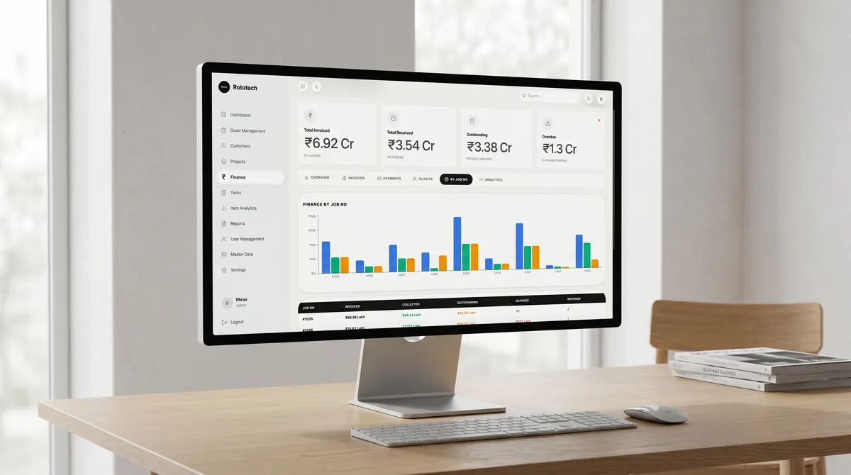 ROTO Tech enterprise software, a further screen